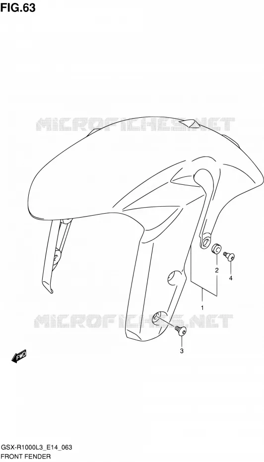 FRONT FENDER (GSX-R1000ZL3 E14) Suzuki MOTO 1000 GSX-R 2013  GSX-R1000 L3/GSX-R1000Z L3 (E14)