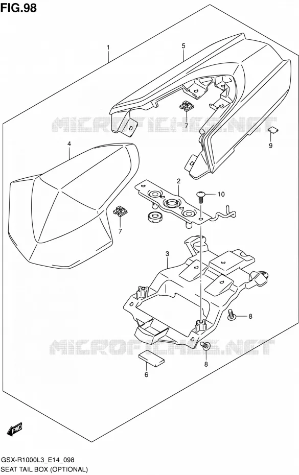 SEAT COWL (OPTIONAL) (GSX-R1000L3 E14) Suzuki MOTO 1000 GSX-R 2013  GSX-R1000 L3/GSX-R1000Z L3 (E14)