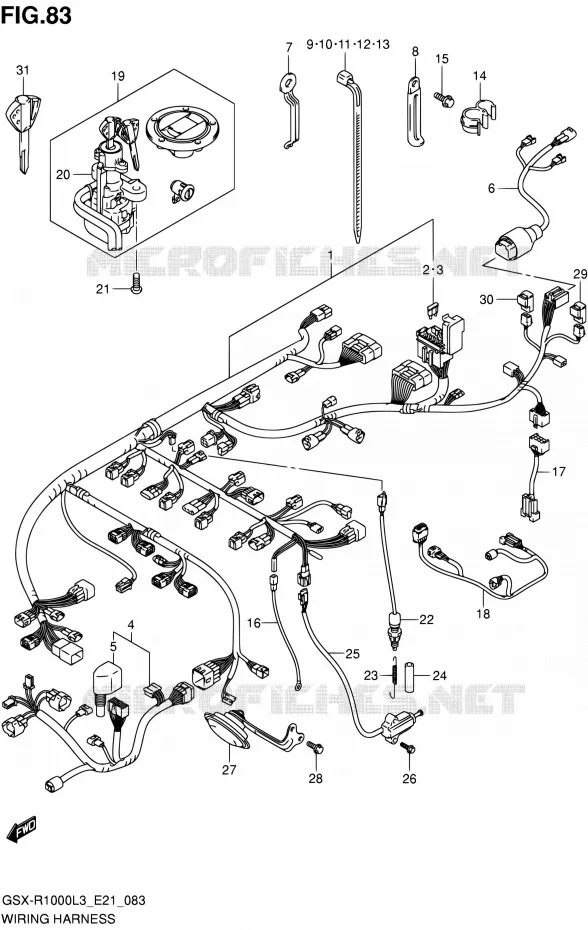 BEDRADING (GSX-R1000ZL3 E24) Suzuki MOTO 1000 GSX-R 2013  GSX-R1000 L3/GSX-R1000Z L3 (E24)