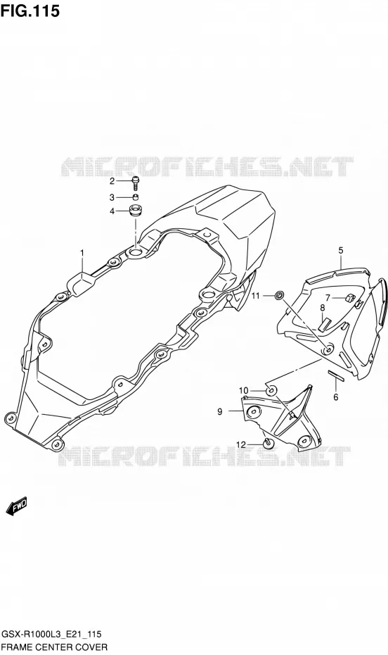CENTRAL KUIP (GSX-R1000ZL3 E21) Suzuki MOTO 1000 GSX-R 2013  GSX-R1000 L3/GSX-R1000Z L3 (E24)