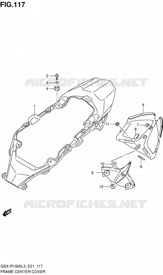 CENTRAL KUIP (GSX-R1000ZUFL3 E21) Suzuki MOTO 1000 GSX-R 2013  GSX-R1000 L3/GSX-R1000Z L3 (E24)