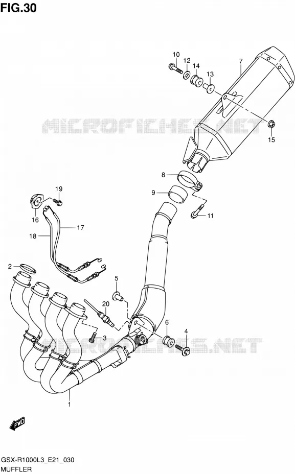 GELUIDDEMPER (GSX-R1000ZUFL3 E21) Suzuki MOTO 1000 GSX-R 2013  GSX-R1000 L3/GSX-R1000Z L3 (E24)