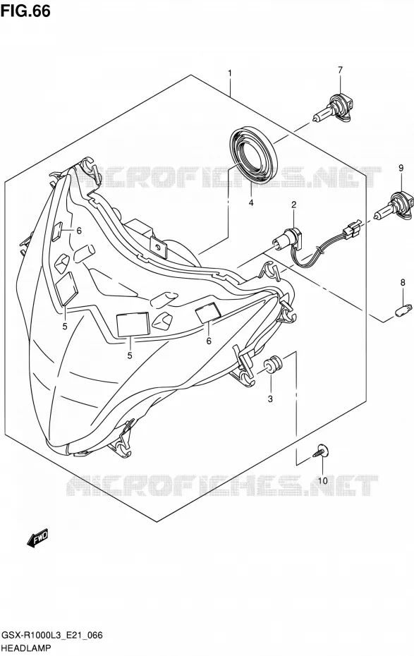 KOPLAMP (GSX-R1000L3 E21) Suzuki MOTO 1000 GSX-R 2013  GSX-R1000 L3/GSX-R1000Z L3 (E24)