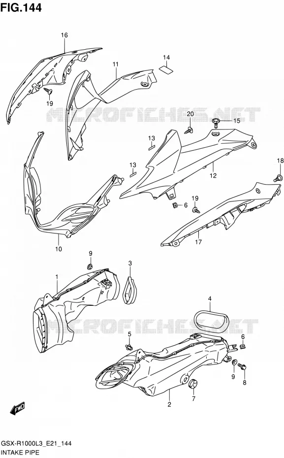 LUCHTKANAAL (GSX-R1000ZL3 E24) Suzuki MOTO 1000 GSX-R 2013  GSX-R1000 L3/GSX-R1000Z L3 (E24)