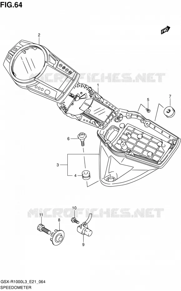 SNELHEIDSMETER (GSX-R1000ZL3 E24) Suzuki MOTO 1000 GSX-R 2013  GSX-R1000 L3/GSX-R1000Z L3 (E24)