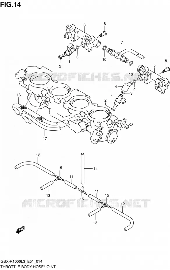 GASKLEPHUIS (GSX-R1000L3 E51) Suzuki MOTO 1000 GSX-R 2013  GSX-R1000 L3/GSX-R1000Z L3 (E51)