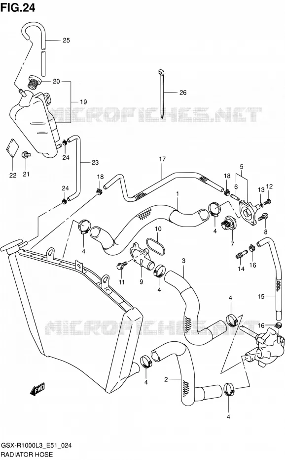 RADIATOR SLANG Suzuki MOTO 1000 GSX-R 2013  GSX-R1000 L3/GSX-R1000Z L3 (E51)