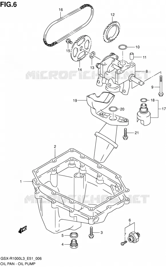 SUMP - OLIEPOMP  Suzuki MOTO 1000 GSX-R 2013  GSX-R1000 L3/GSX-R1000Z L3 (E51)