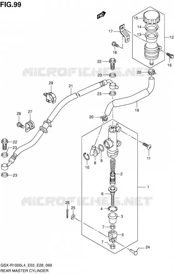 ACHTER HOOFDREMCILINDER Suzuki MOTO 1000 GSX-R 2014  GSX-R1000 L4 (E03,E28,E33)