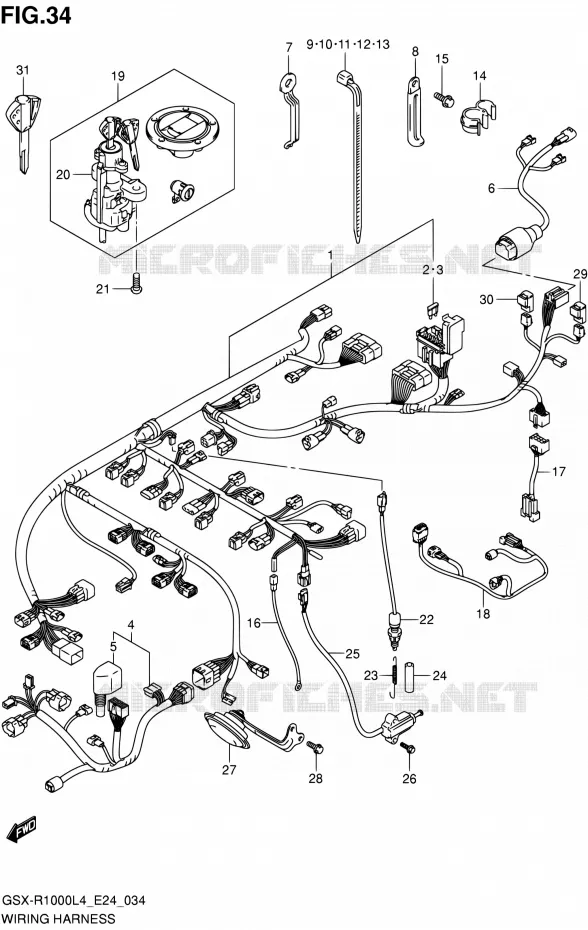 BEDRADING Suzuki MOTO 1000 GSX-R 2014  GSX-R1000 L4 (E24)