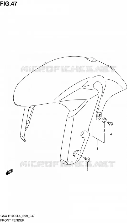 FRONT FENDER Suzuki MOTO 1000 GSX-R 2014  GSX-R1000 L4 (E99)