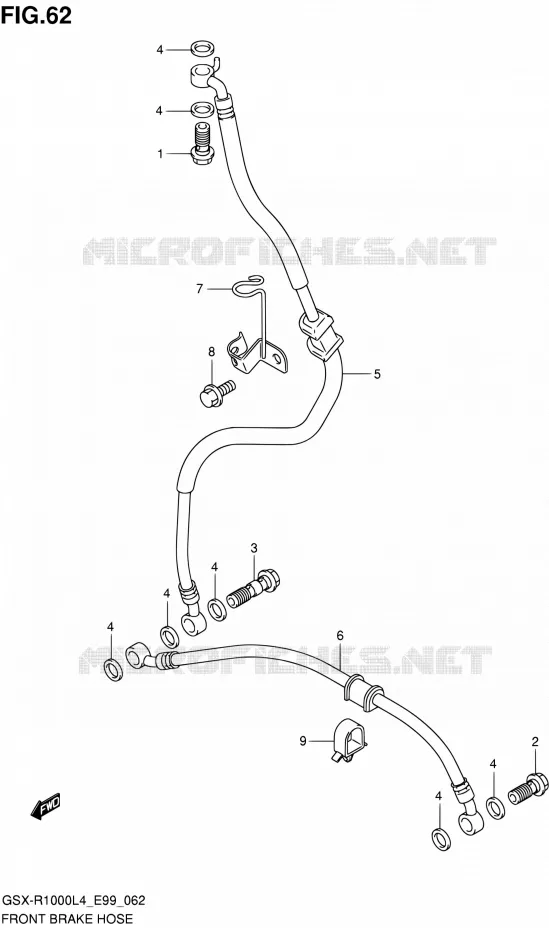 FRONT REMSLANG Suzuki MOTO 1000 GSX-R 2014  GSX-R1000 L4 (E99)