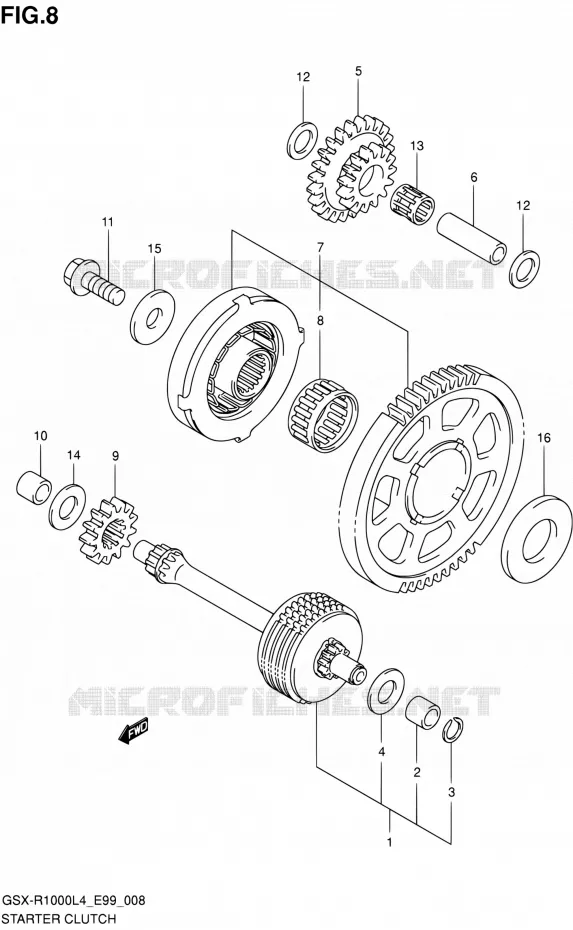 STARTMOTOR CLUTCH Suzuki MOTO 1000 GSX-R 2014  GSX-R1000 L4 (E99)