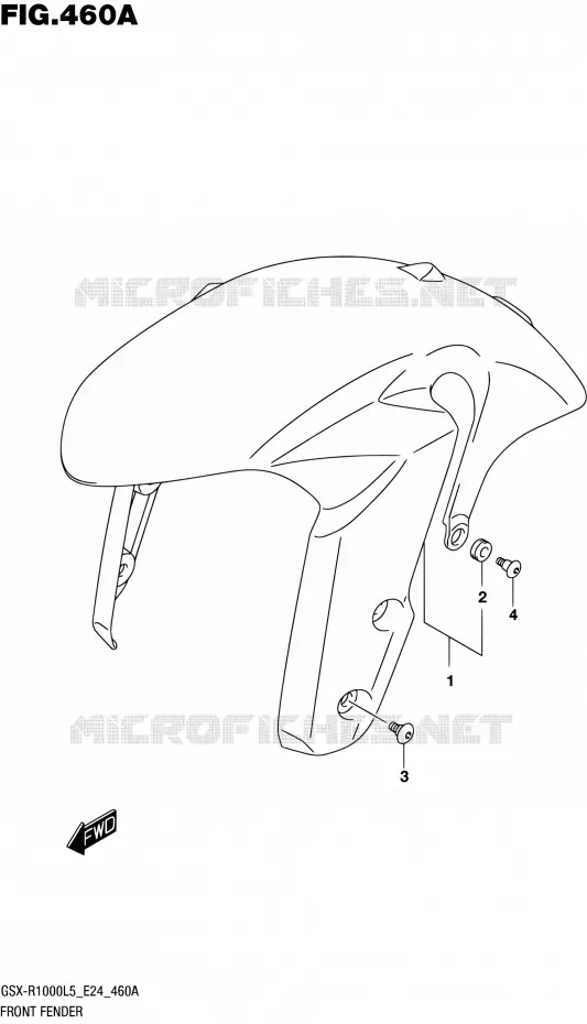 FRONT FENDER Suzuki MOTO 1000 GSX-R 2015  GSX-R1000 L5 (E24)