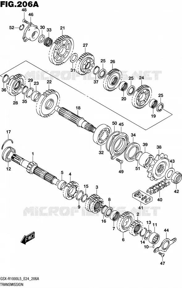 TRANSMISSION Suzuki MOTO 1000 GSX-R 2015  GSX-R1000 L5 (E24)