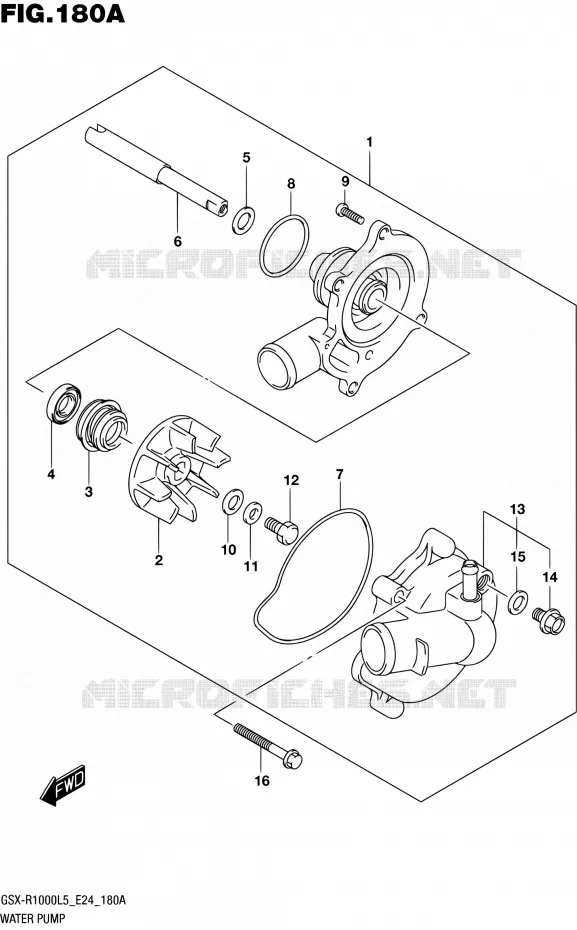 WATERPOMP Suzuki MOTO 1000 GSX-R 2015  GSX-R1000 L5 (E24)
