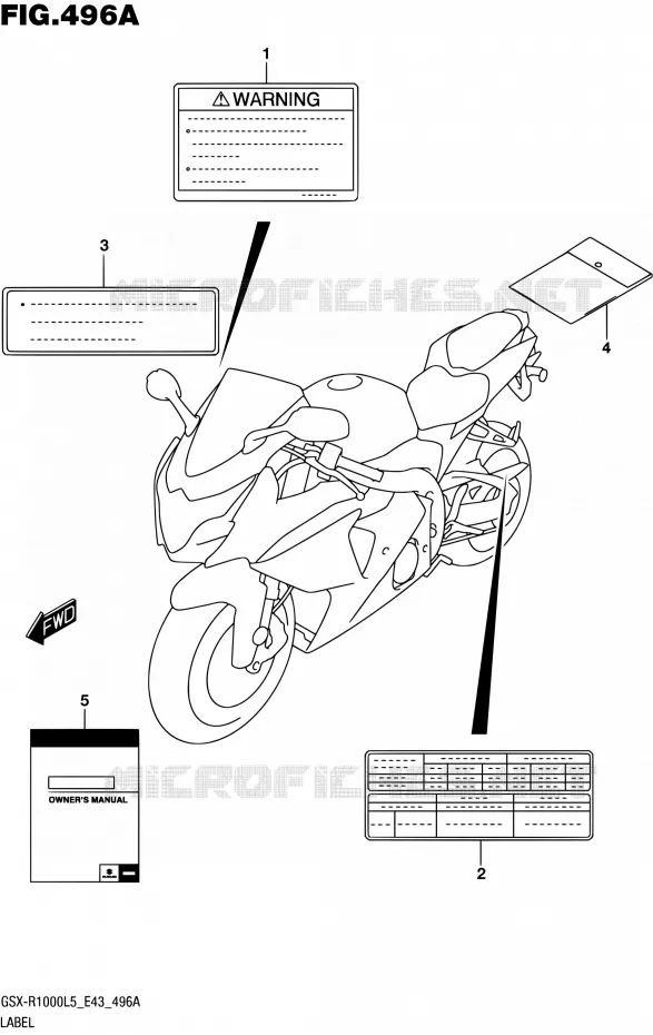ETIKET Suzuki MOTO 1000 GSX-R 2015  GSX-R1000 L5 (E43)