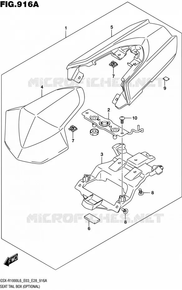 SEAT COWL (OPTIONAL) Suzuki MOTO 1000 GSX-R 2016  GSX-R1000 L6 (E03,E28,E33)