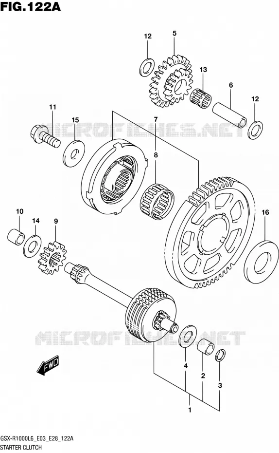 STARTMOTOR CLUTCH Suzuki MOTO 1000 GSX-R 2016  GSX-R1000 L6 (E03,E28,E33)