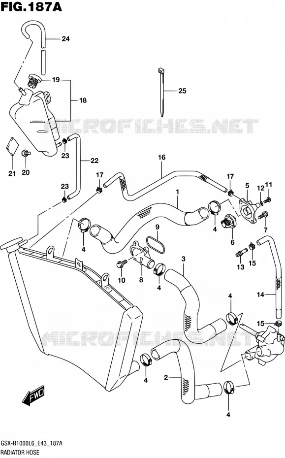 RADIATOR SLANG Suzuki MOTO 1000 GSX-R 2016  GSX-R1000 L6 (E43)