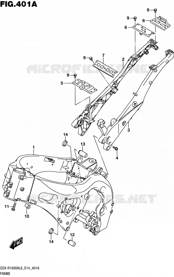 FRAME Suzuki MOTO 1000 GSX-R 2016  GSX-R1000A L6 (E14)