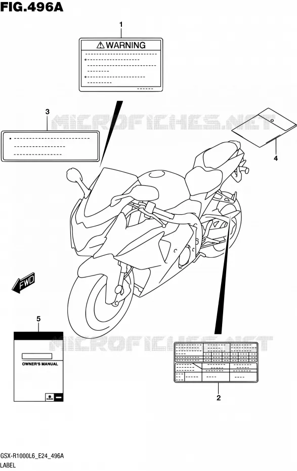 ETIKET (GSX-R1000L6 E24) Suzuki MOTO 1000 GSX-R 2016  GSX-R1000A L6 (E24)