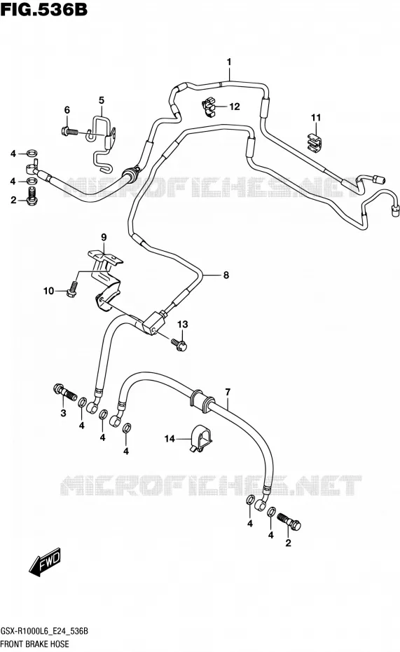 FRONT REMSLANG (GSX-R1000AL6 E24) Suzuki MOTO 1000 GSX-R 2016  GSX-R1000A L6 (E24)
