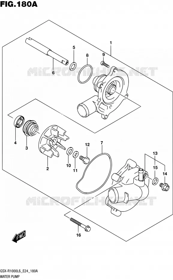 WATERPOMP Suzuki MOTO 1000 GSX-R 2016  GSX-R1000A L6 (E24)