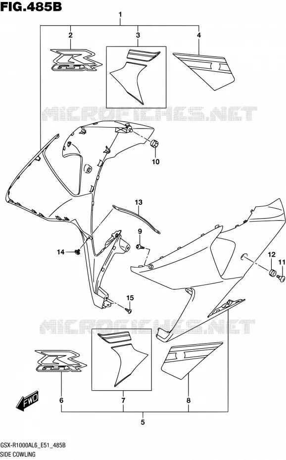 SIDE KUIP (AJP,JSP) Suzuki MOTO 1000 GSX-R 2016  GSX-R1000A L6 (E51)