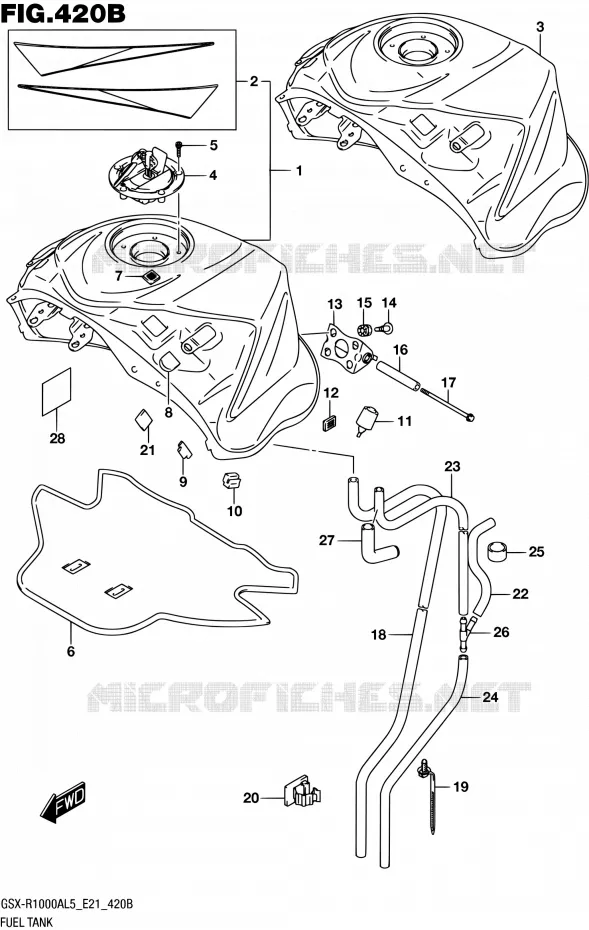 BENZINETANK (GSX-R1000AUFL5 E21) Suzuki MOTO 1000 GSX-R 2015  GSX-R1000AUF L5