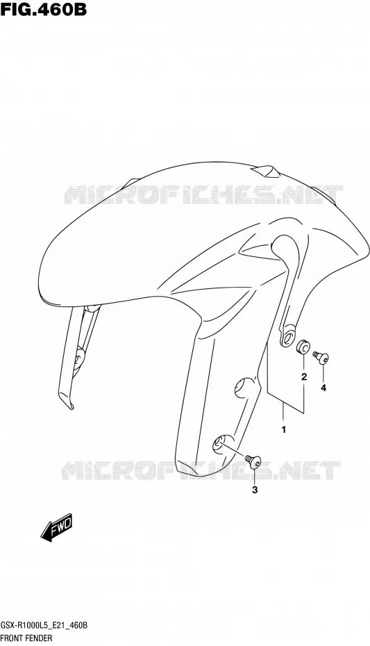 FRONT FENDER (GSX-R1000UFL5 E21) Suzuki MOTO 1000 GSX-R 2015  GSX-R1000UF L5 (E21)