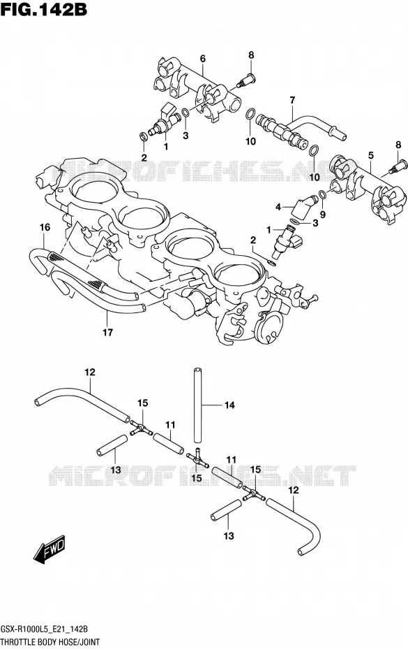 GASKLEPHUIS (GSX-R1000UFL5 E21) Suzuki MOTO 1000 GSX-R 2015  GSX-R1000UF L5 (E21)