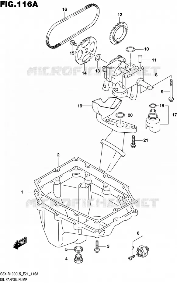 SUMP - OLIEPOMP Suzuki MOTO 1000 GSX-R 2015  GSX-R1000UF L5 (E21)