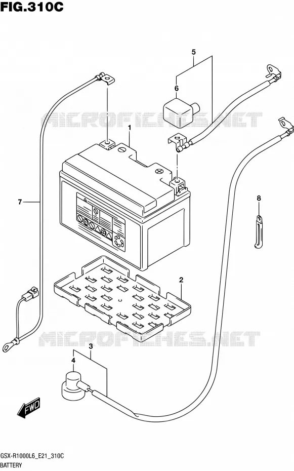 ACCU (GSX-R1000UFL6 E21) Suzuki MOTO 1000 GSX-R 2016  GSX-R1000UF L6 (E21)