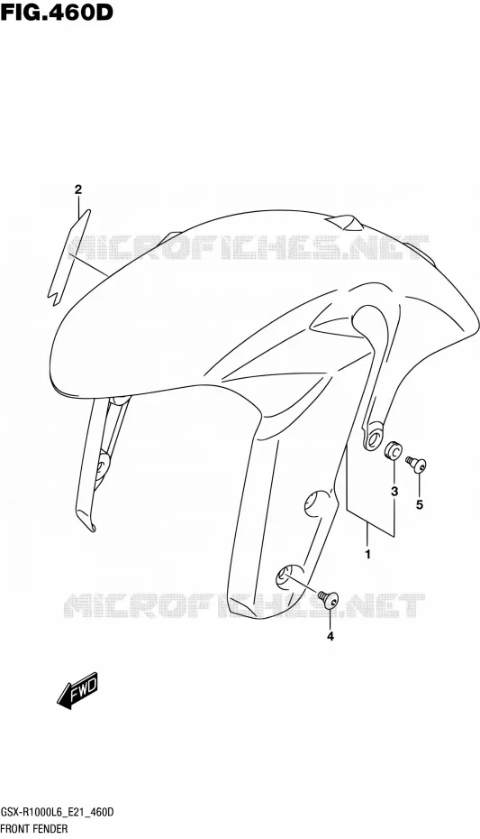 FRONT FENDER (GSX-R1000AUFL6 E21) Suzuki MOTO 1000 GSX-R 2016  GSX-R1000UF L6 (E21)