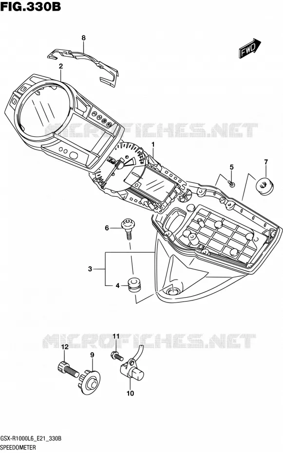 SNELHEIDSMETER (GSX-R1000AL6 E21) Suzuki MOTO 1000 GSX-R 2016  GSX-R1000UF L6 (E21)