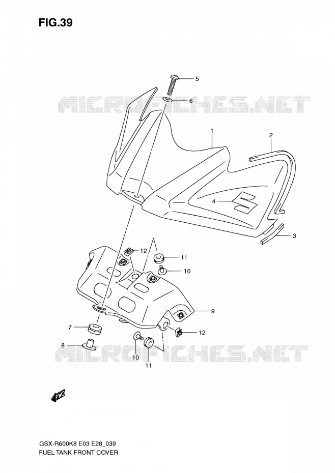 FUEL TANK VOORKLEP Suzuki MOTO 600 GSX-R 2010  GSX-R600 L0 (E03,E28,E33)