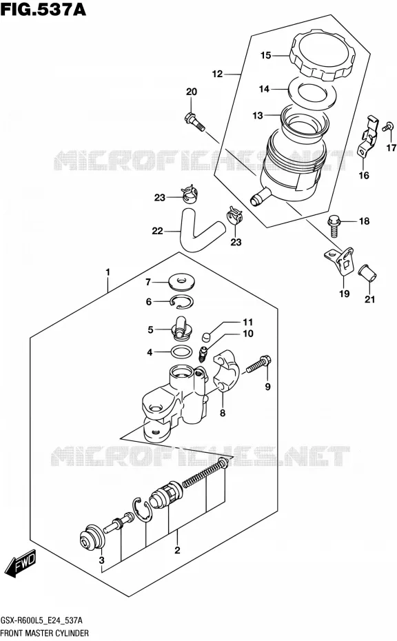 FRONT HOOFDREMCILINDER Suzuki MOTO 600 GSX-R 2015  GSX-R600 L5 (E24)