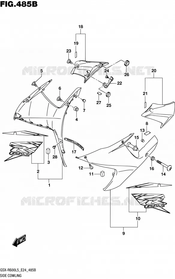 SIDE KUIP (ARD) Suzuki MOTO 600 GSX-R 2015  GSX-R600 L5 (E24)