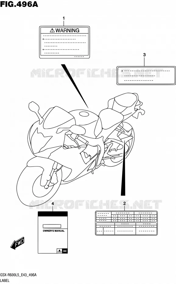 ETIKET Suzuki MOTO 600 GSX-R 2015  GSX-R600 L5 (E43)