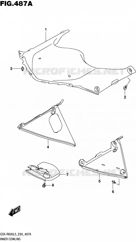 INNER KUIP Suzuki MOTO 600 GSX-R 2015  GSX-R600 L5 (E99)