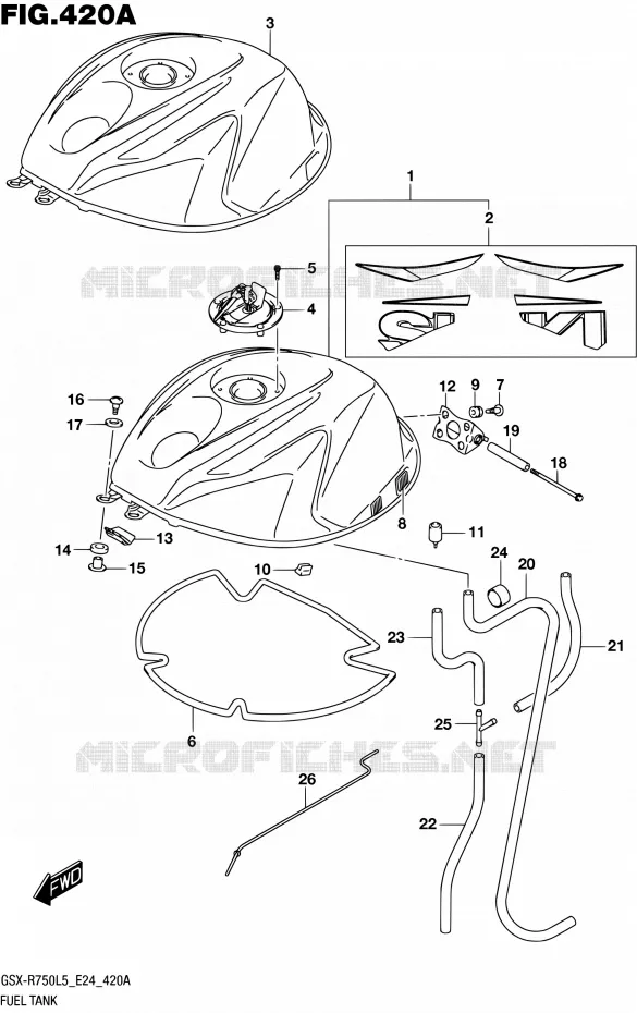 BENZINETANK Suzuki MOTO 750 GSX-R 2015  GSX-R750 L5 (E24)