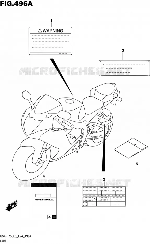 ETIKET Suzuki MOTO 750 GSX-R 2015  GSX-R750 L5 (E24)