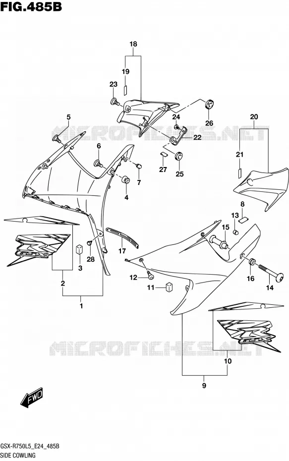 SIDE KUIP (ASV,A19) Suzuki MOTO 750 GSX-R 2015  GSX-R750 L5 (E24)