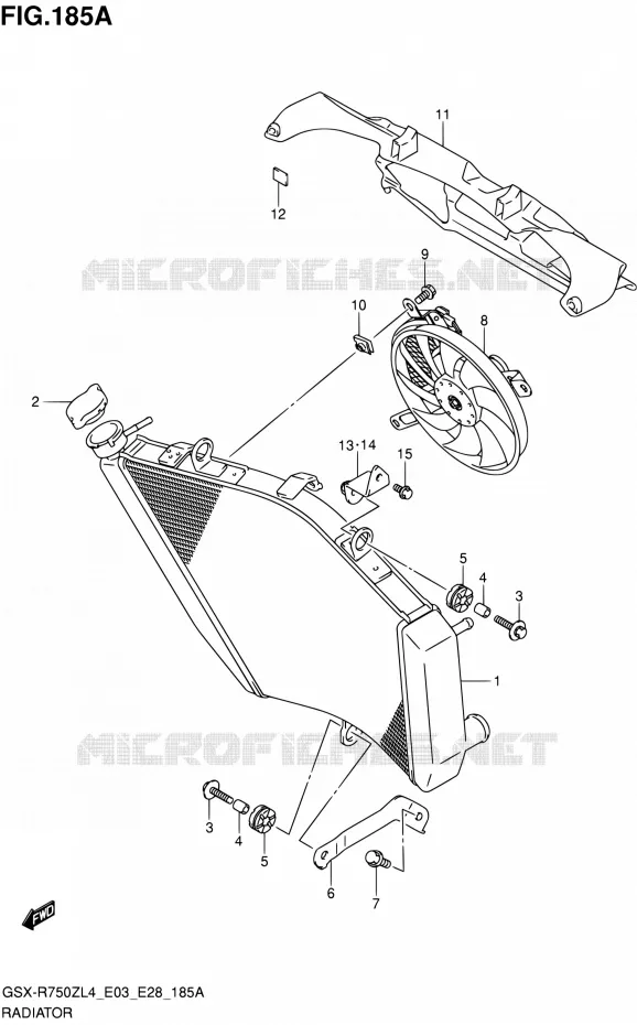 RADIATOR Suzuki MOTO 750 GSX-R 2014  GSX-R750Z L4 (E03,E28,E33)