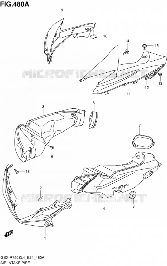 LUCHTINLAAT Suzuki MOTO 750 GSX-R 2014  GSX-R750Z L4 (E24)