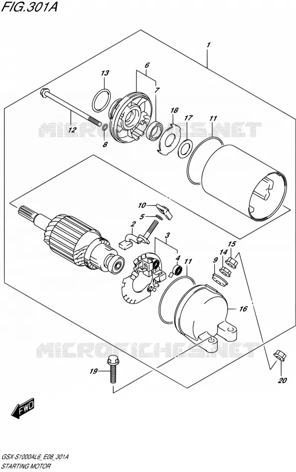 STARTMOTOR Suzuki MOTO 1000 GSX-S 2016  GSX-S1000A L6 (E08)