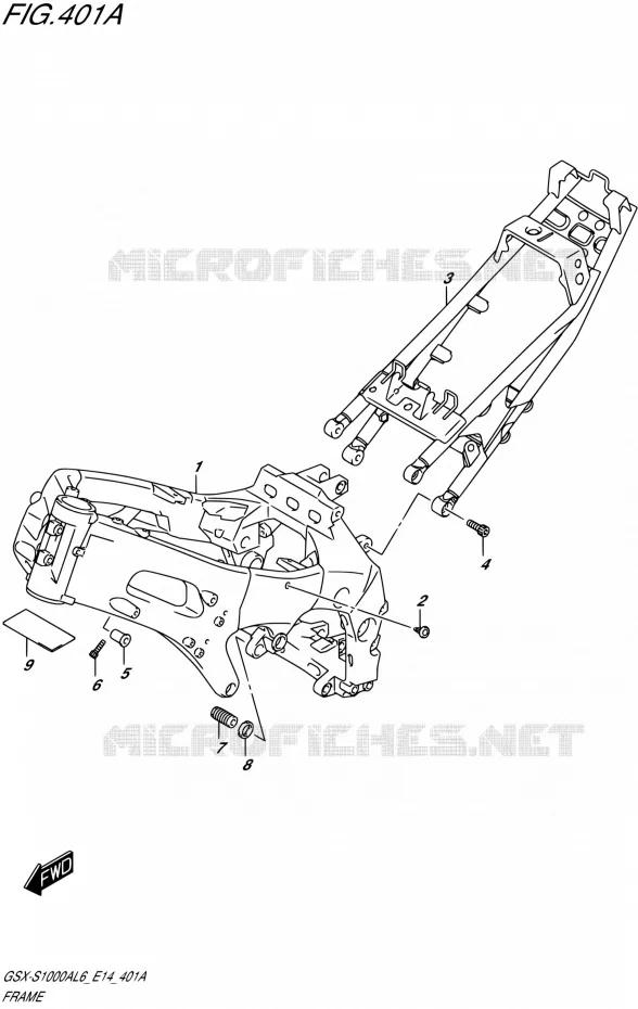 FRAME Suzuki MOTO 1000 GSX-S 2016  GSX-S1000A L6 (E14)
