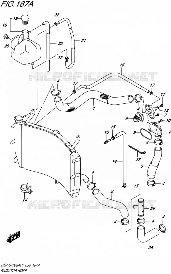 RADIATOR SLANG Suzuki MOTO 1000 GSX-S 2016  GSX-S1000A L6 (E38)