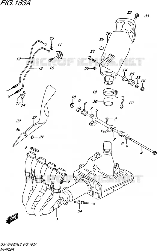 GELUIDDEMPER Suzuki MOTO 1000 GSX-S 2016  GSX-S1000A L6 (E73)